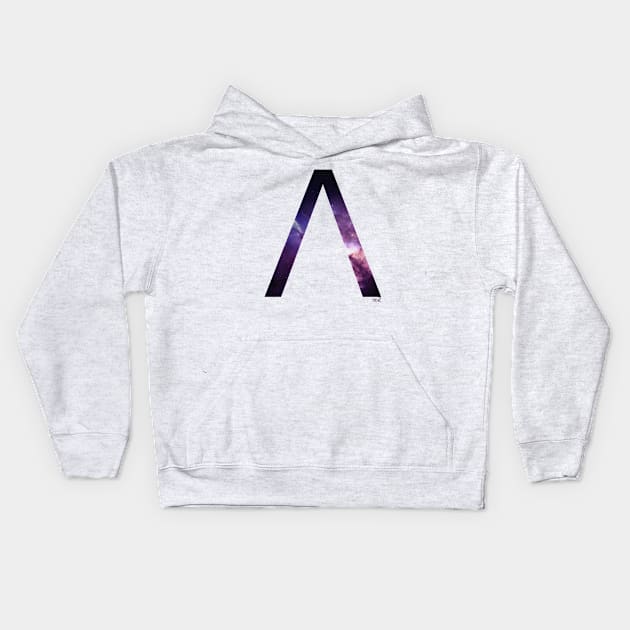 Lambda space letter concept Kids Hoodie by udezigns